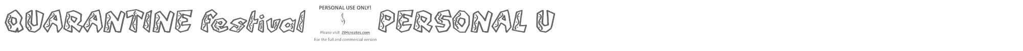 Sample characters Quarantine Festival Font